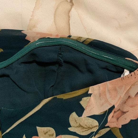 Lulu's Teal and Pink Floral Dress - Picture 4 of 5